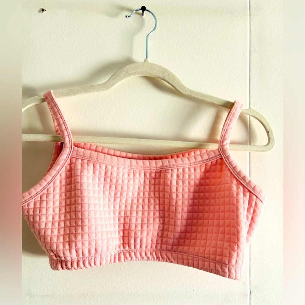 🍑 PEACH QUILTED BRALETTE SPORTS BRA
